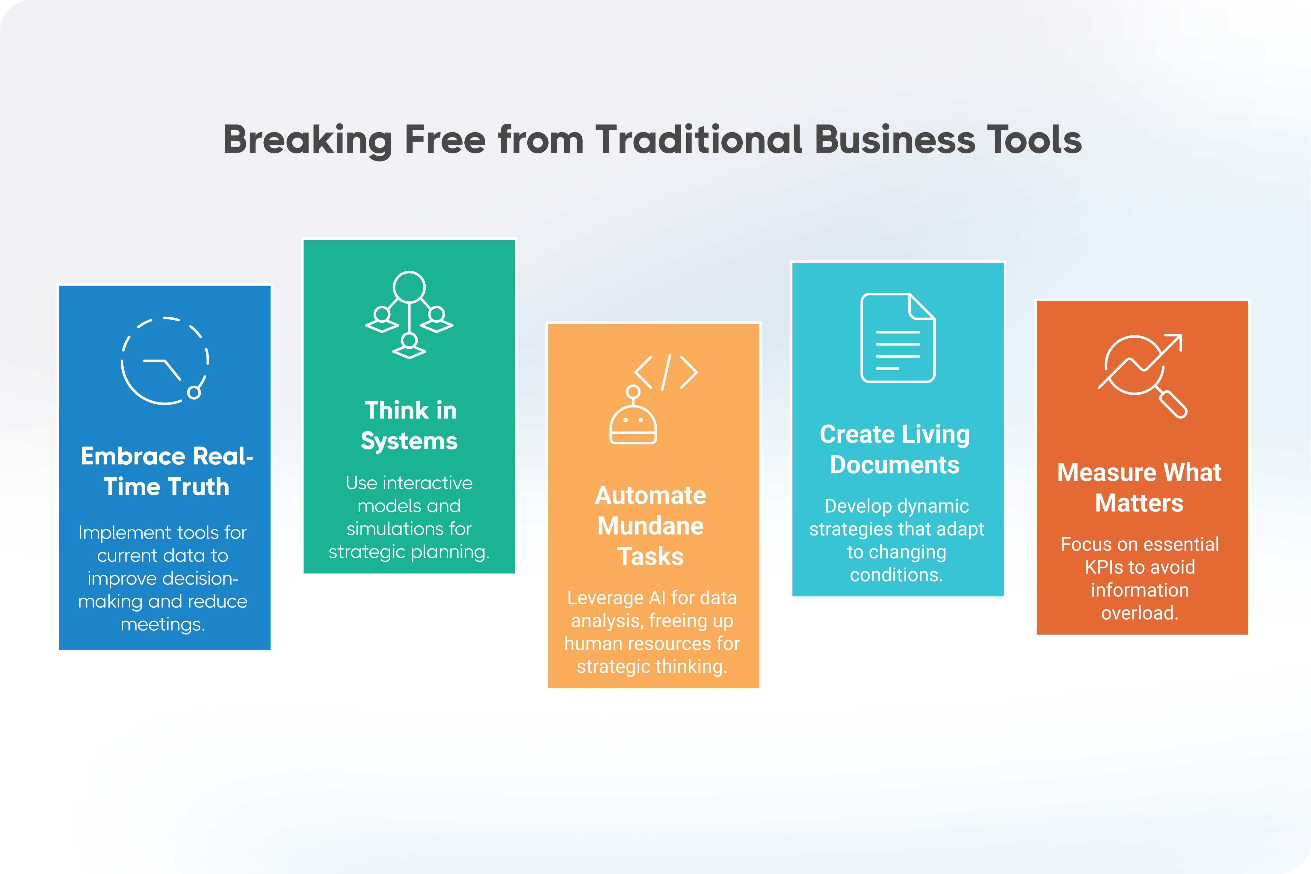 Solutions for breaking free from traditional business tools