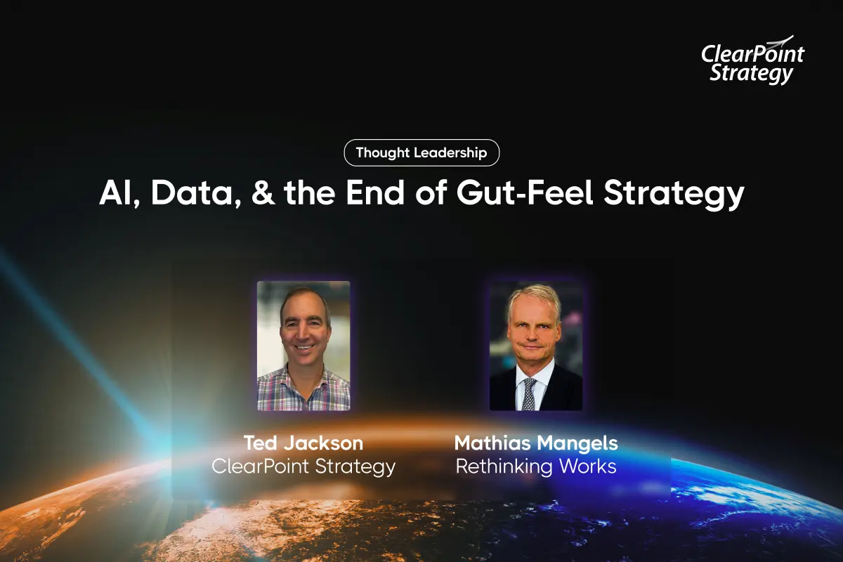 Thought Leadership webinar: AI, Data, & the End of Gut-Feel Strategy, with headshots of Ted Jackson and Mathias Mangels