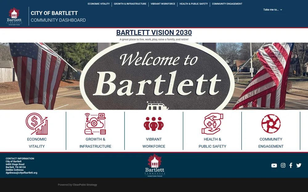 City of Bartlett public dashboard, band