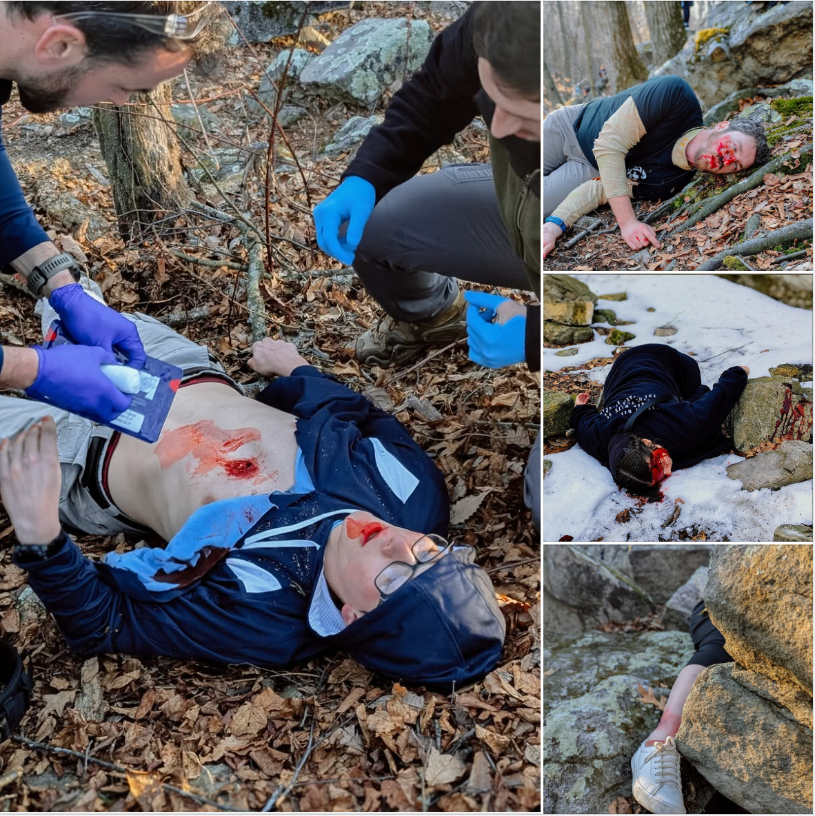 Training image with moulage injuries