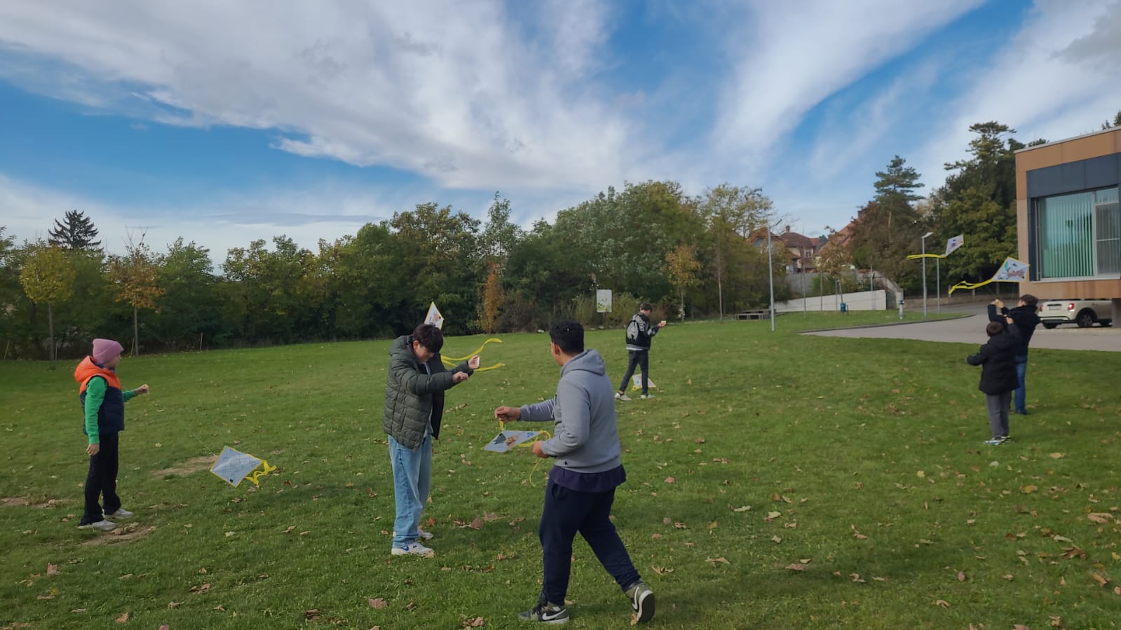 Drachen steigen mit der 4. Klasse