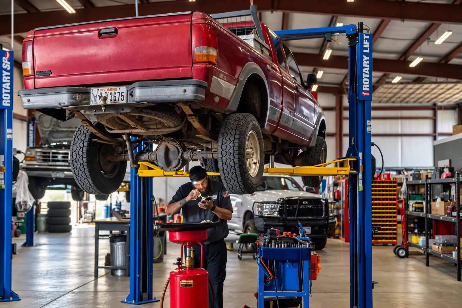 Mechanic performing Preventive Maintenance services at Patriot Diesel and Automotive