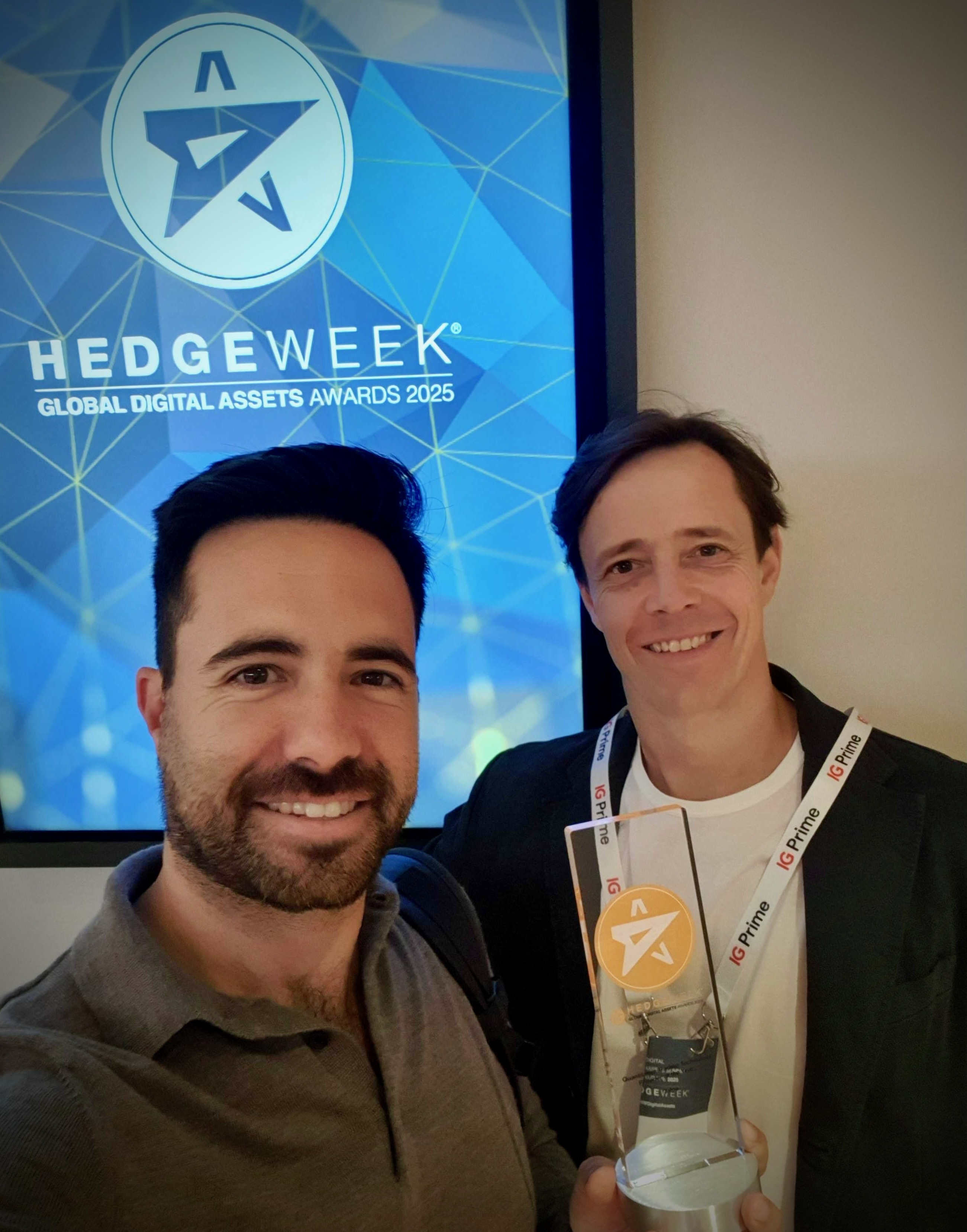 Team Talos at the Hedgeweek Global Digital Assets Awards 2025 in London