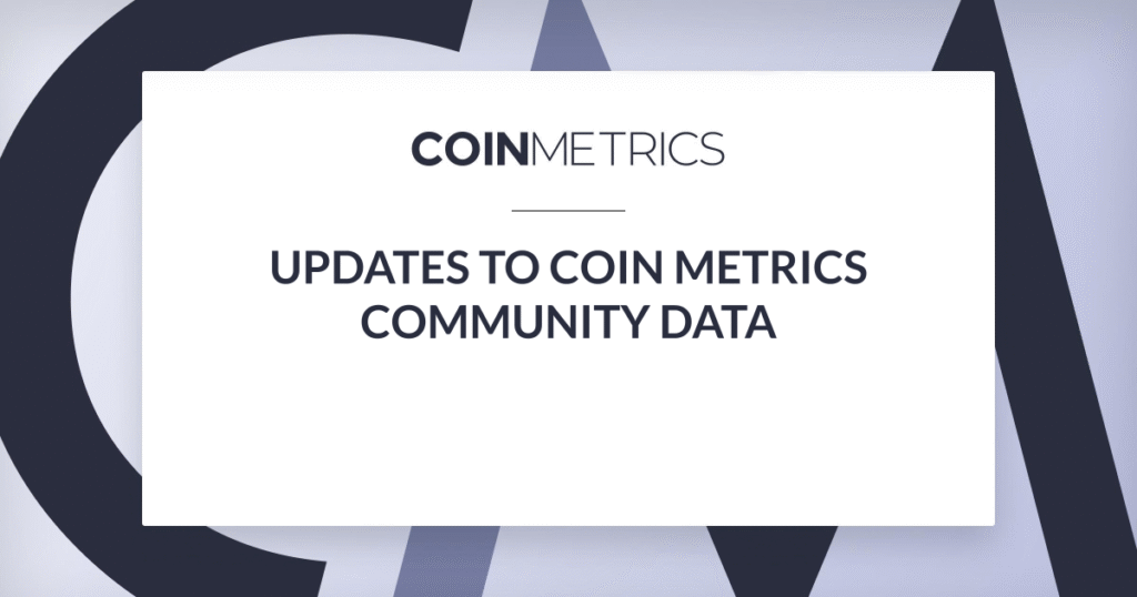 Updates to Coin Metrics Community Data