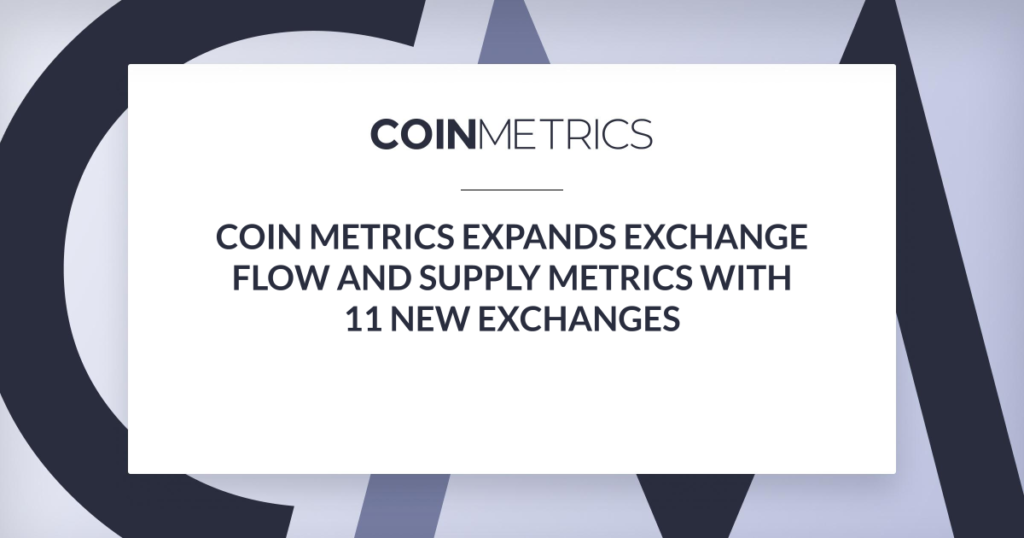Coin Metrics Expands Exchange Flow and Supply Metrics with 11 New Exchanges