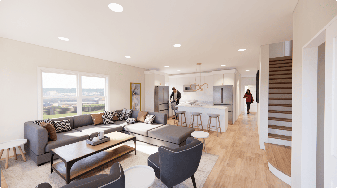 Students relaxing in luxury student housing