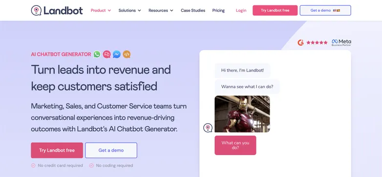 Landbot-Homepage