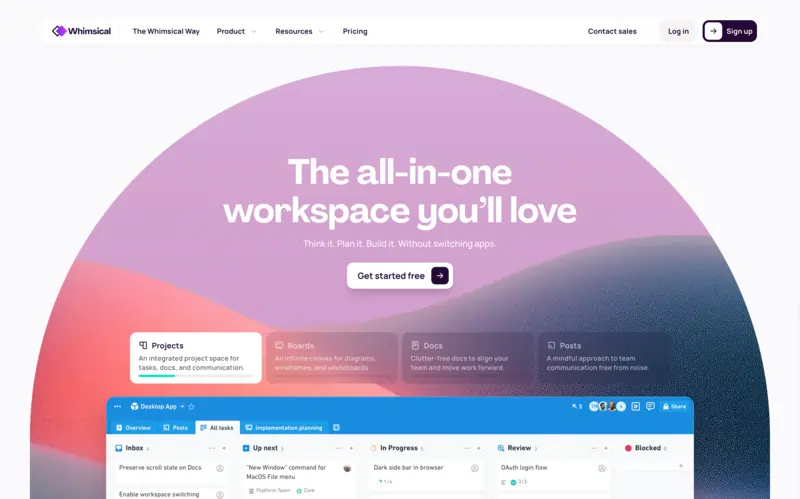 Whimsical homepage