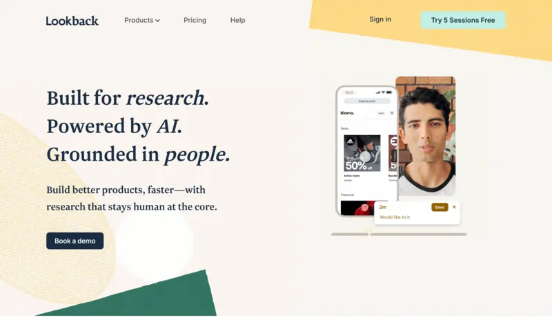 Lookback homepage
