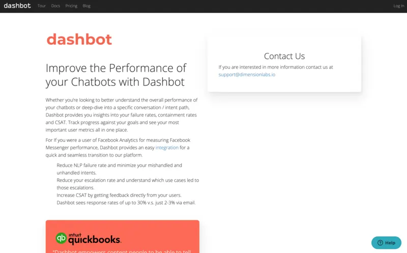 Dashbot home page