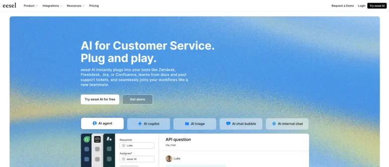 Eesel landing page