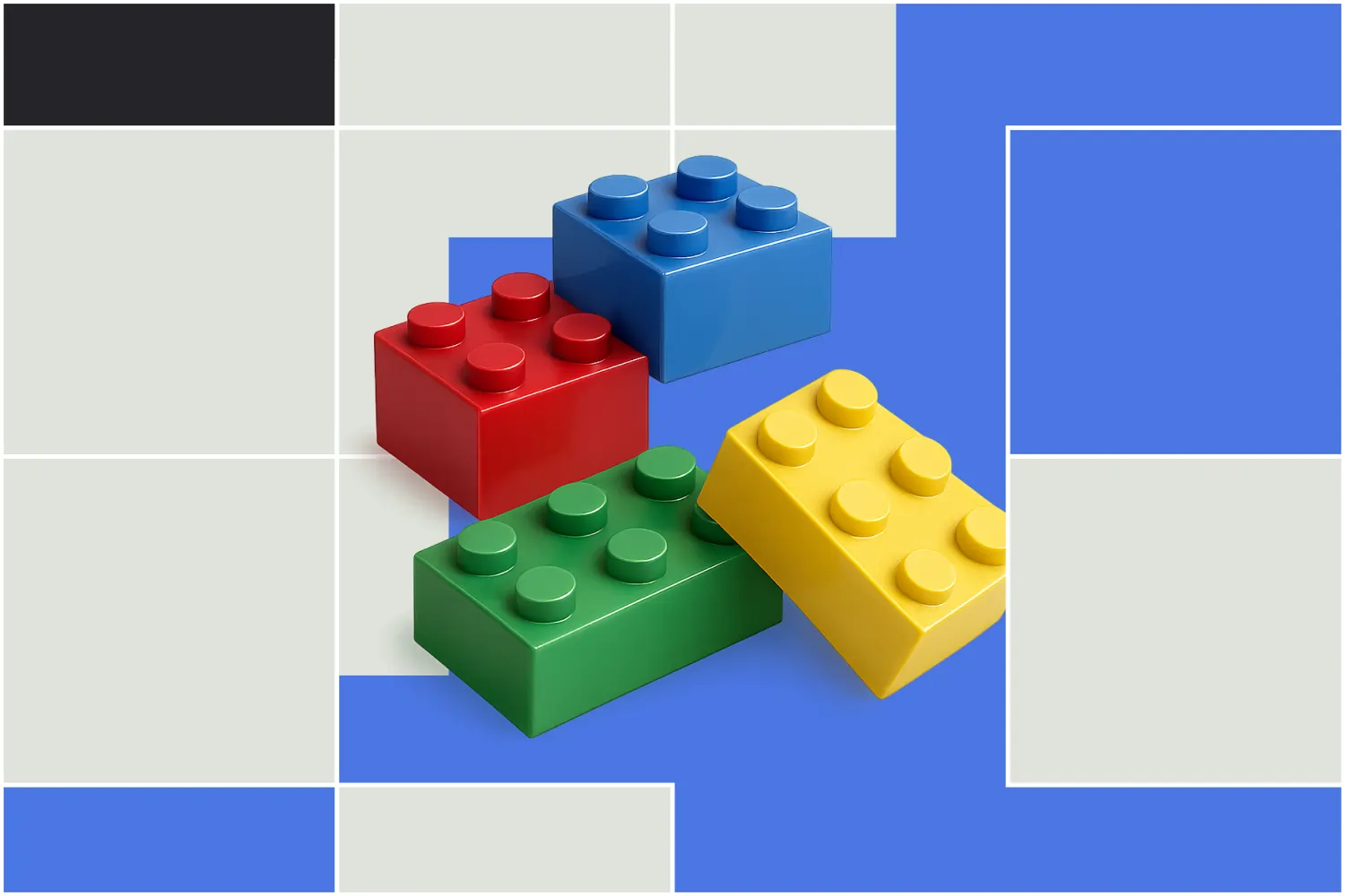 Illustration of legos on colourful background