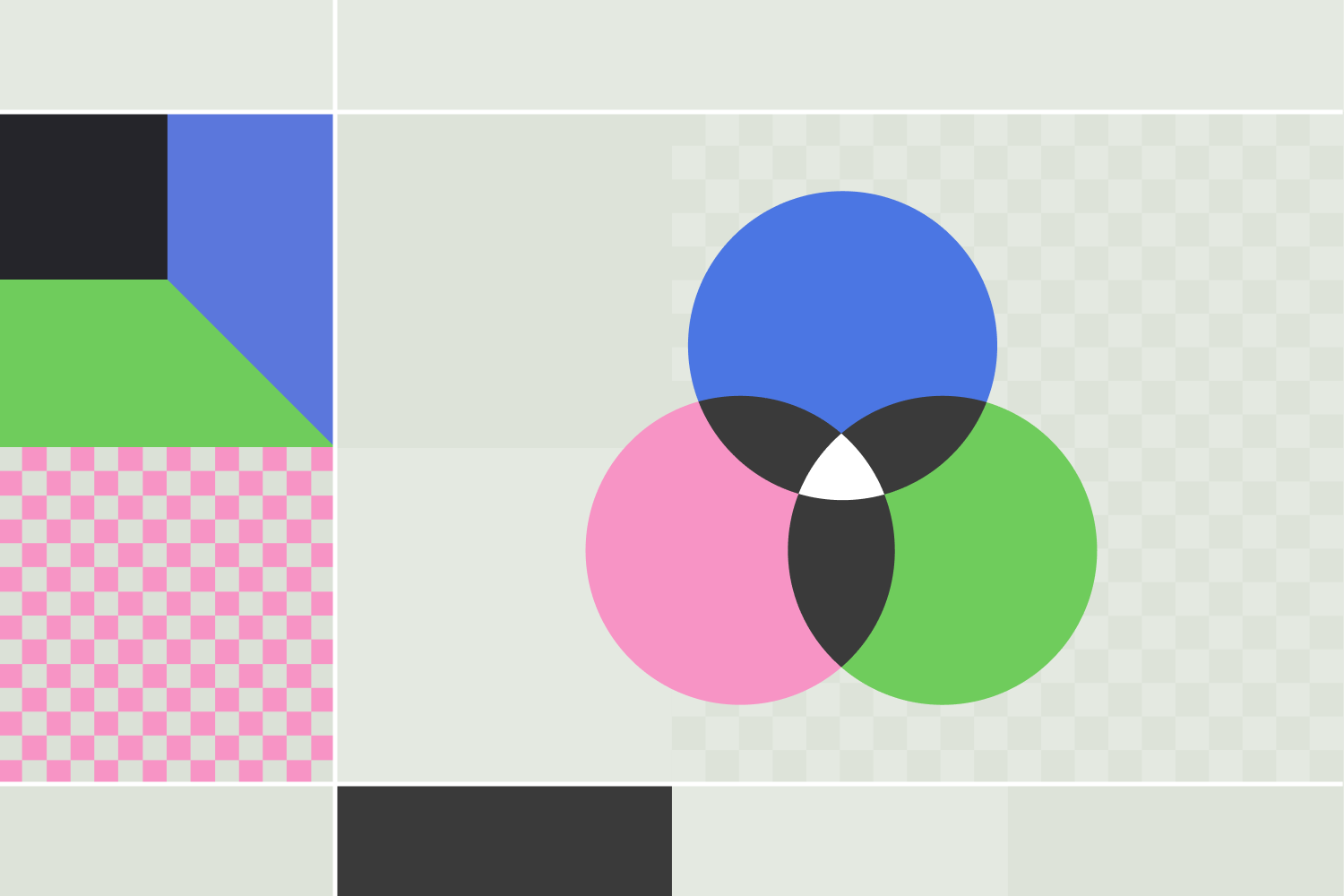Ven diagram with a pattern behind it