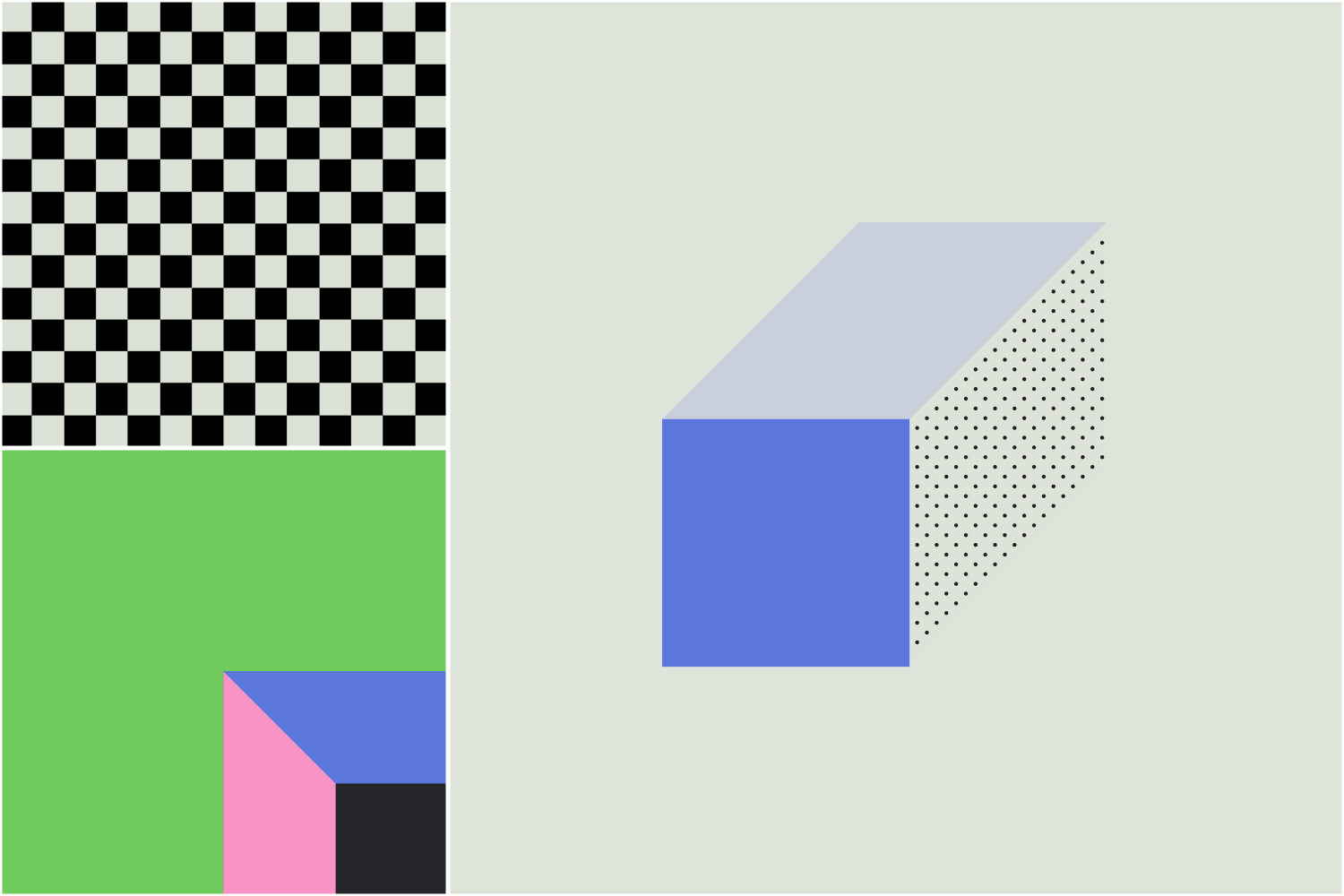 3D rectangle on a patterned background