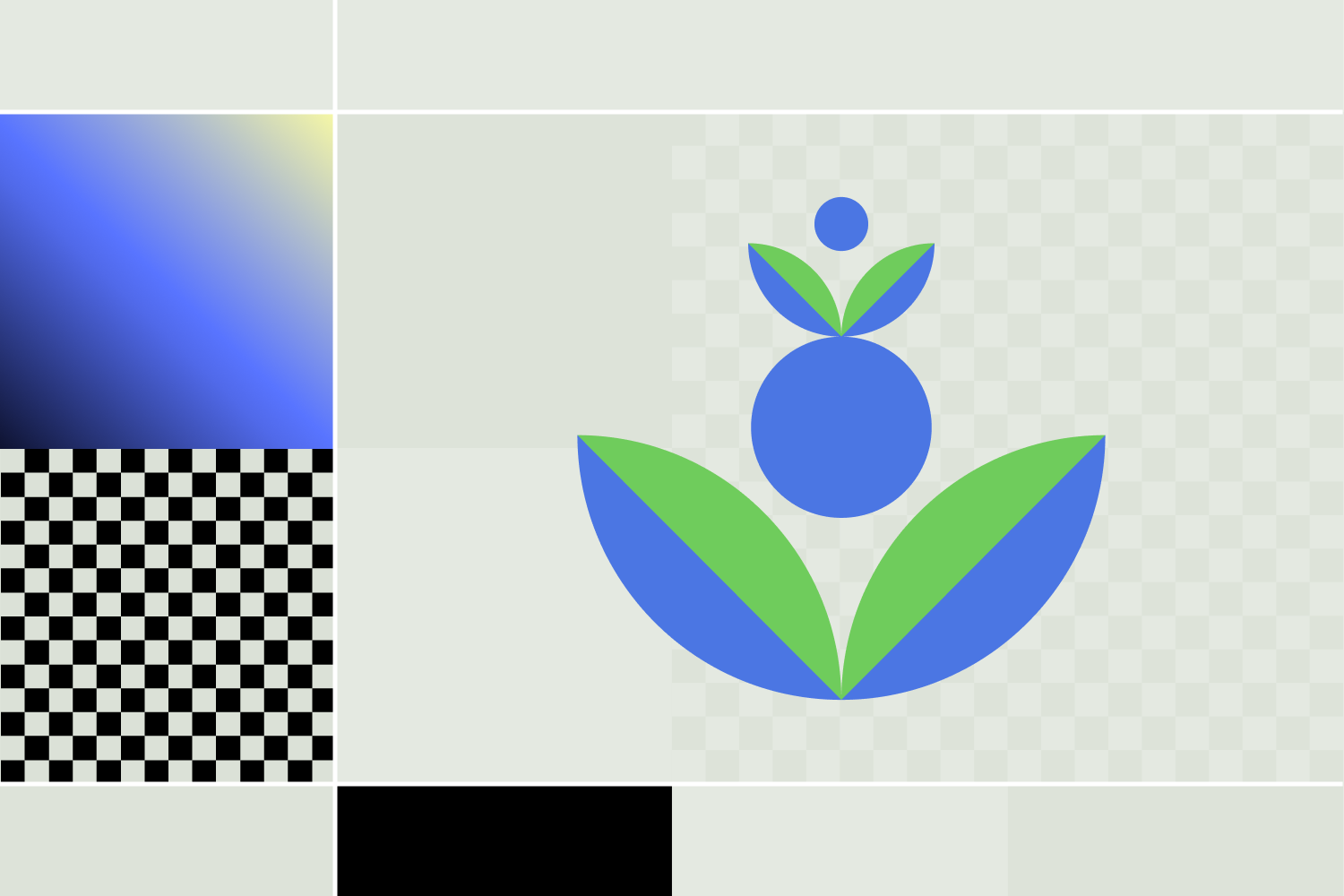 Illustration of an abstract blooming flower on a patterned background