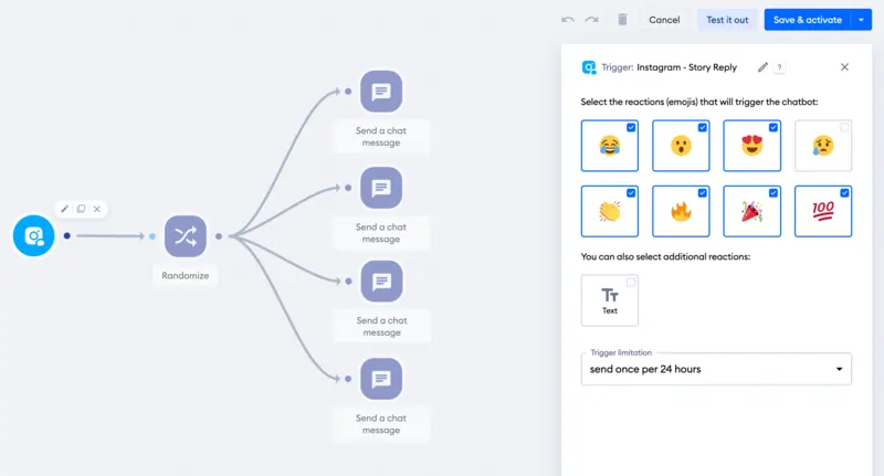 Tidio's no code, drag and drop builder