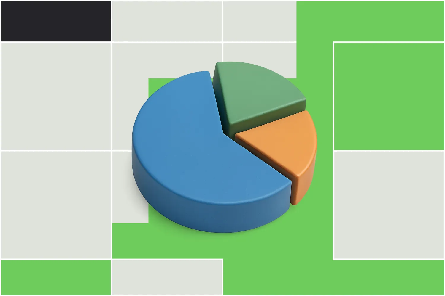 Illustration of pie chart on colourful background