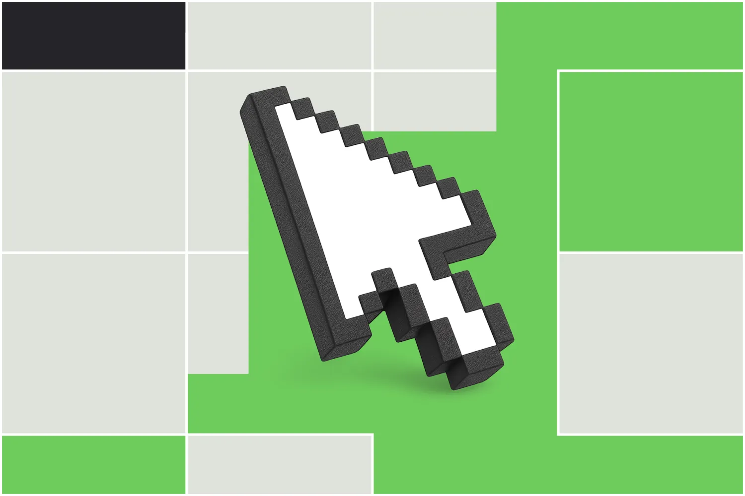 Illustration of cursor pointer on colourful background