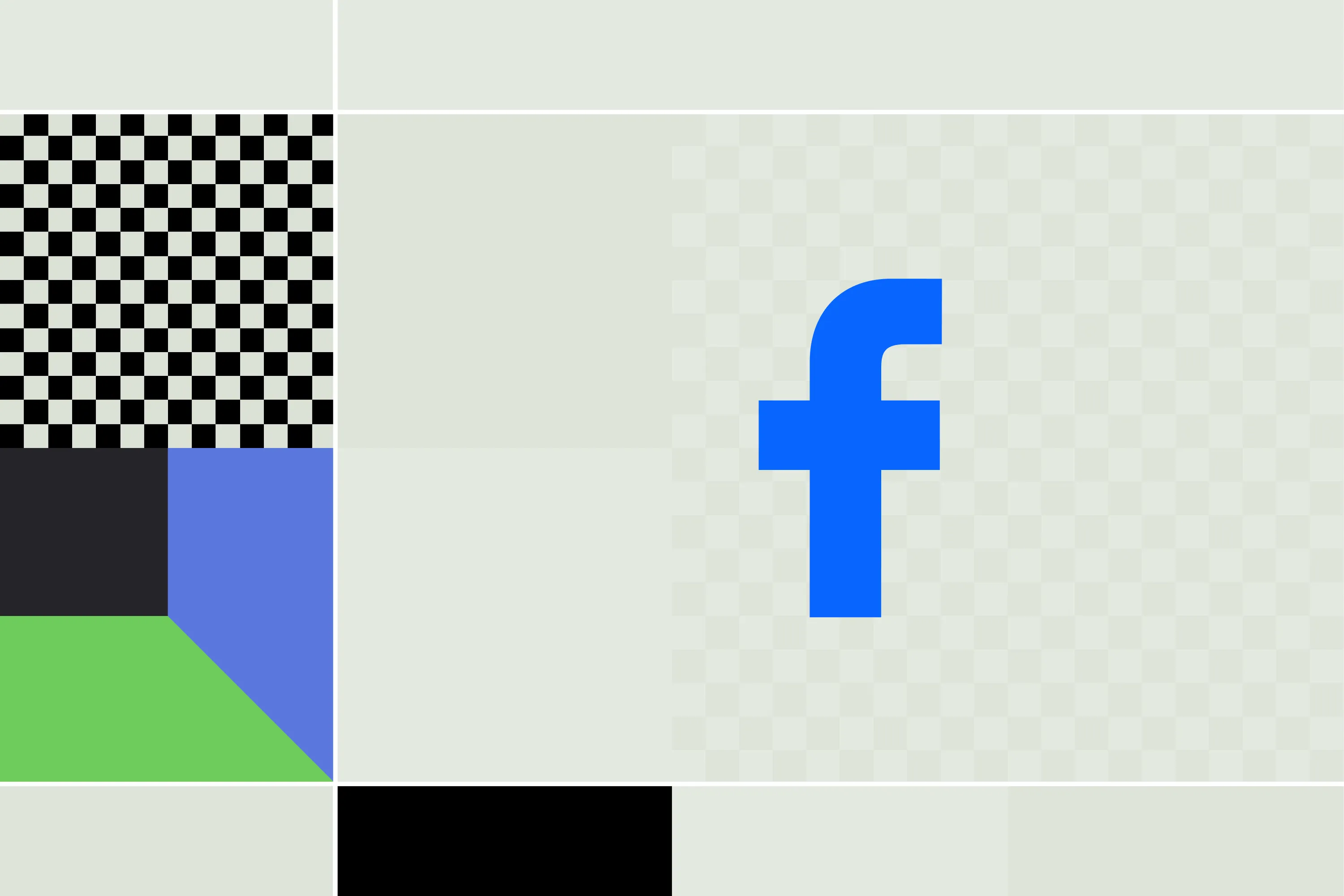 Facebook logo on top of a patterned background
