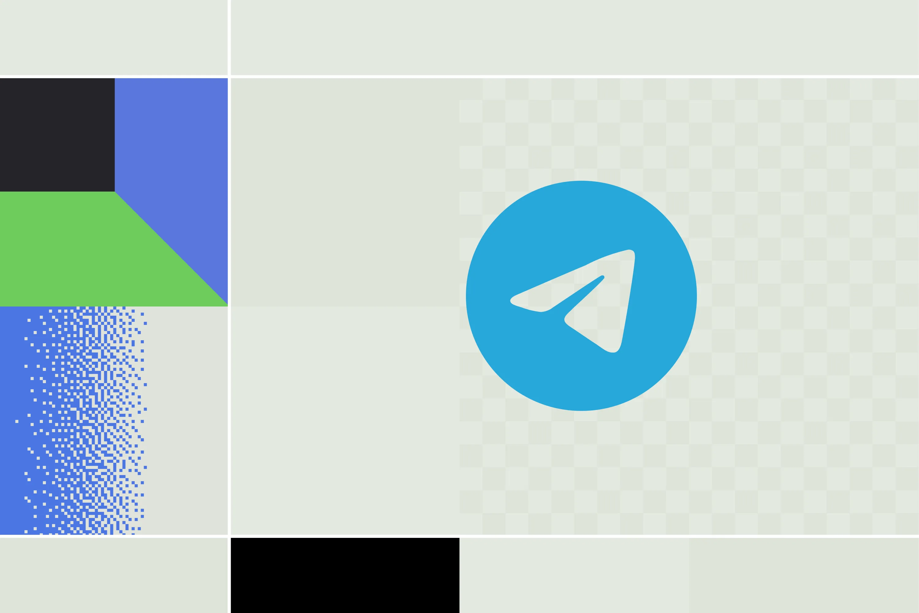 Telegram logo on pattern background