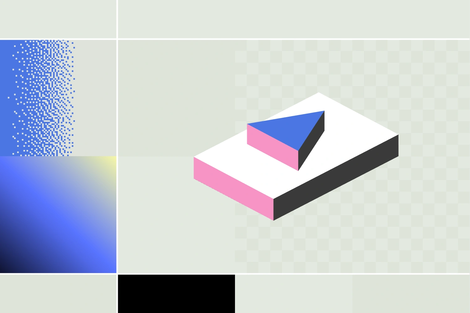 Ilustrasyon ng thumbnail ng video sa ibabaw ng isang pattern na background