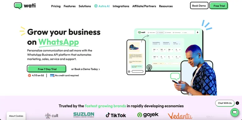 Wati homepage.