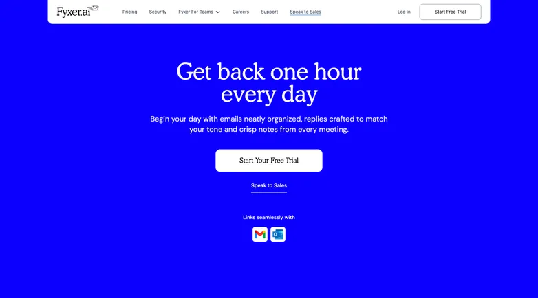 Fyxer homepage