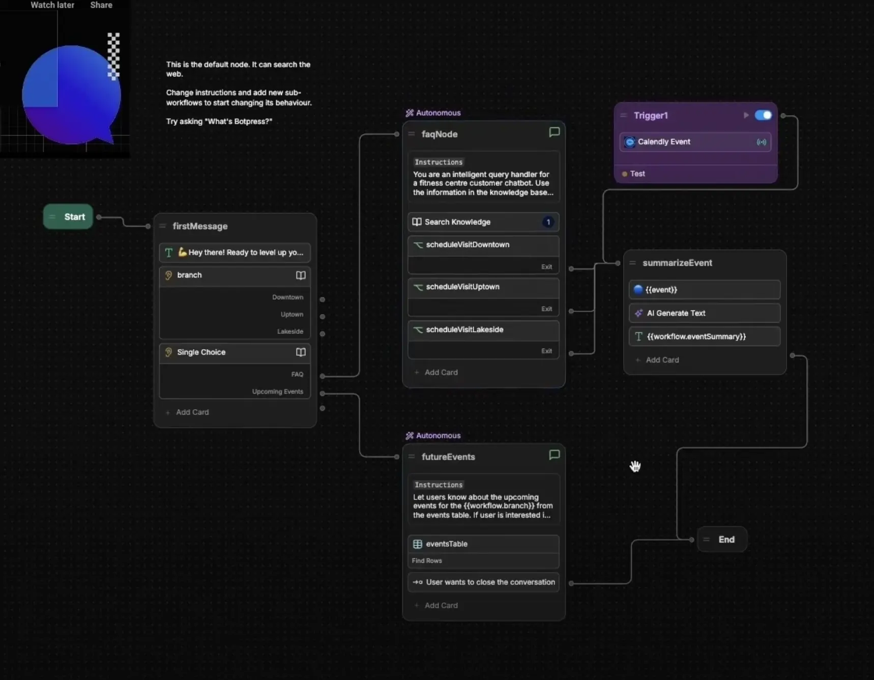 Low code appointment booking chatbot on studio