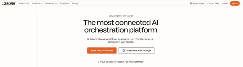 Zapier home page
