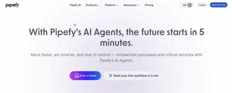 Pipefy home page