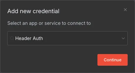 Adding a new credential in n8n