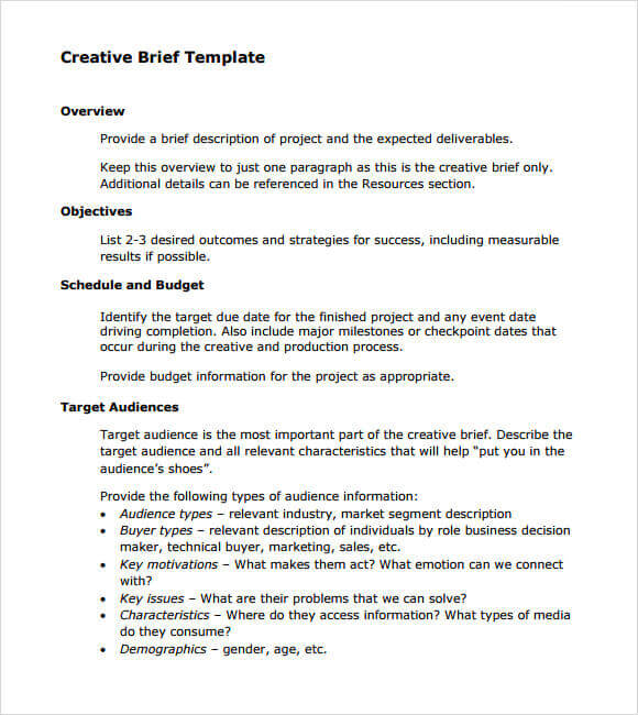 Media Brief Template Template