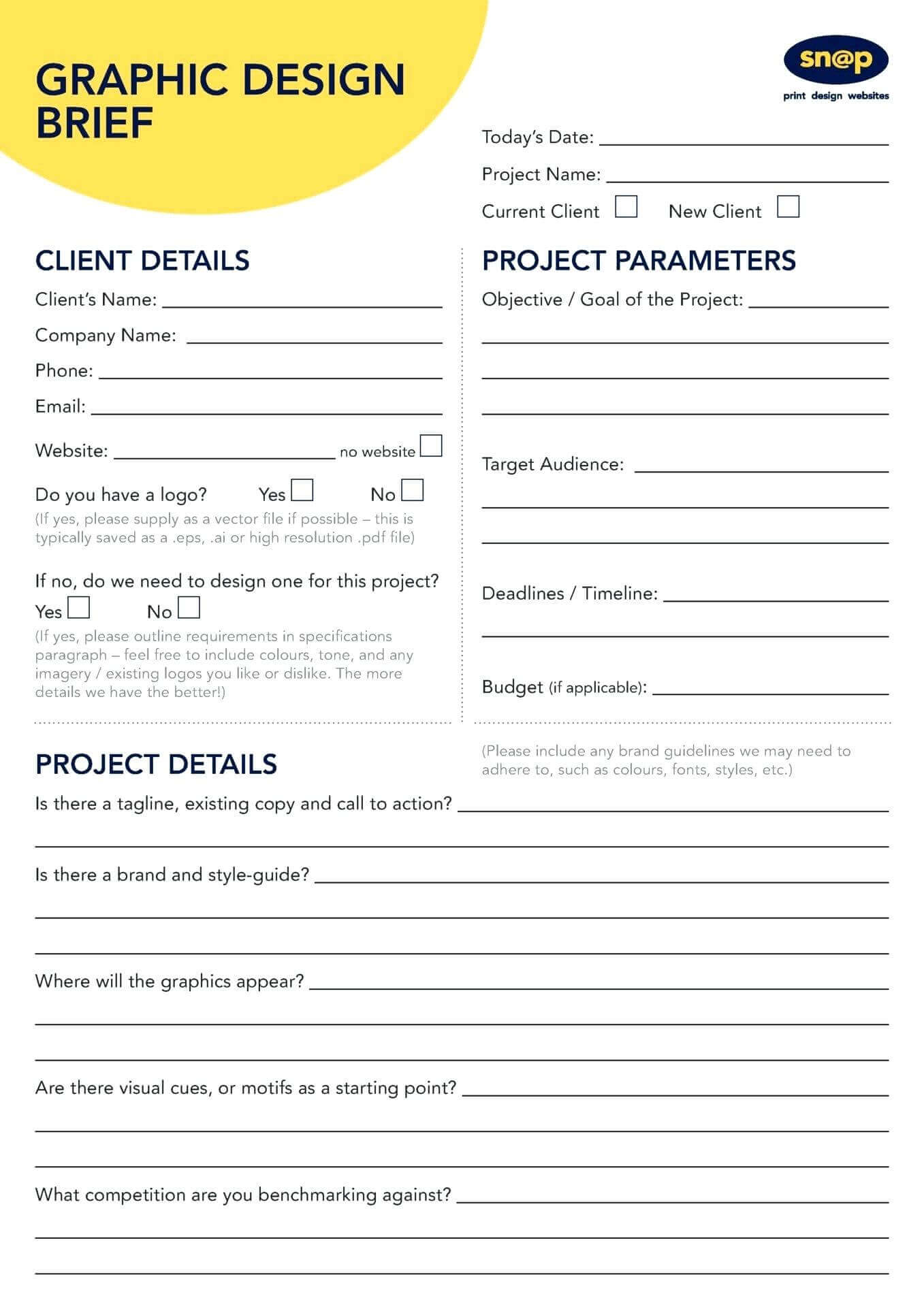 Graphic Design Brief Template Sample