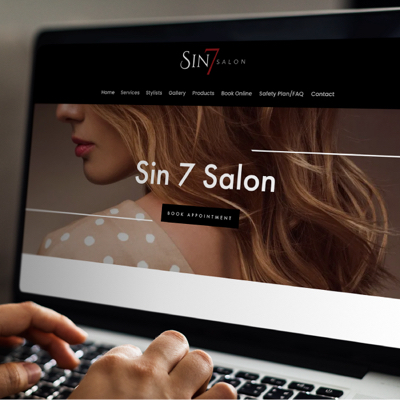 sin7salon website mockup