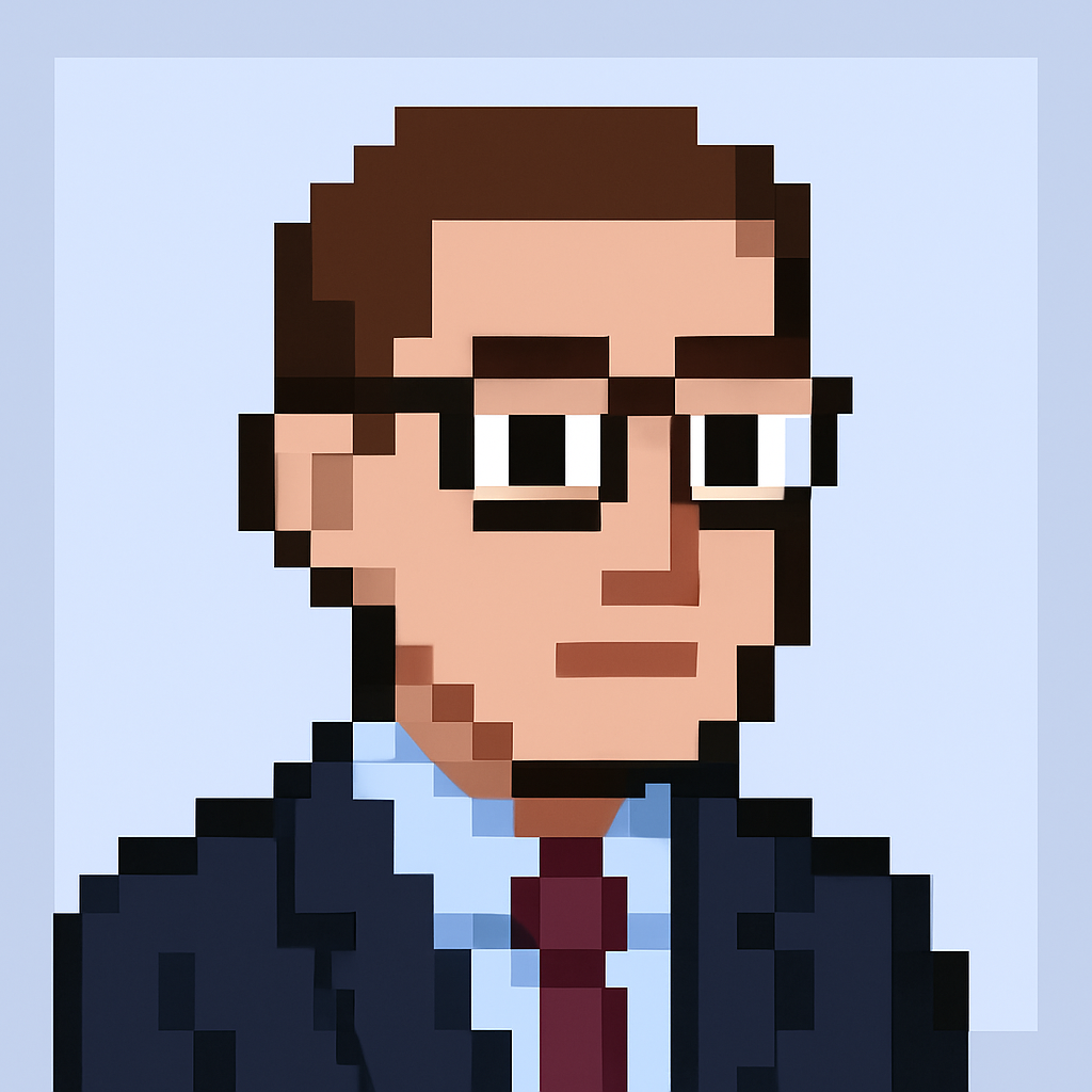 Account planning AI agent avatar - professional key account manager with glasses and business suit for strategic account planning software