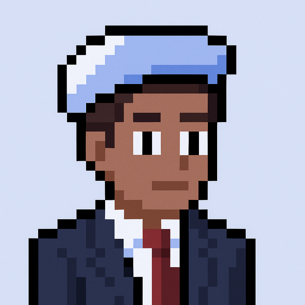 Account planning meeting agent avatar - professional AI assistant for key account managers wearing business suit with light blue background