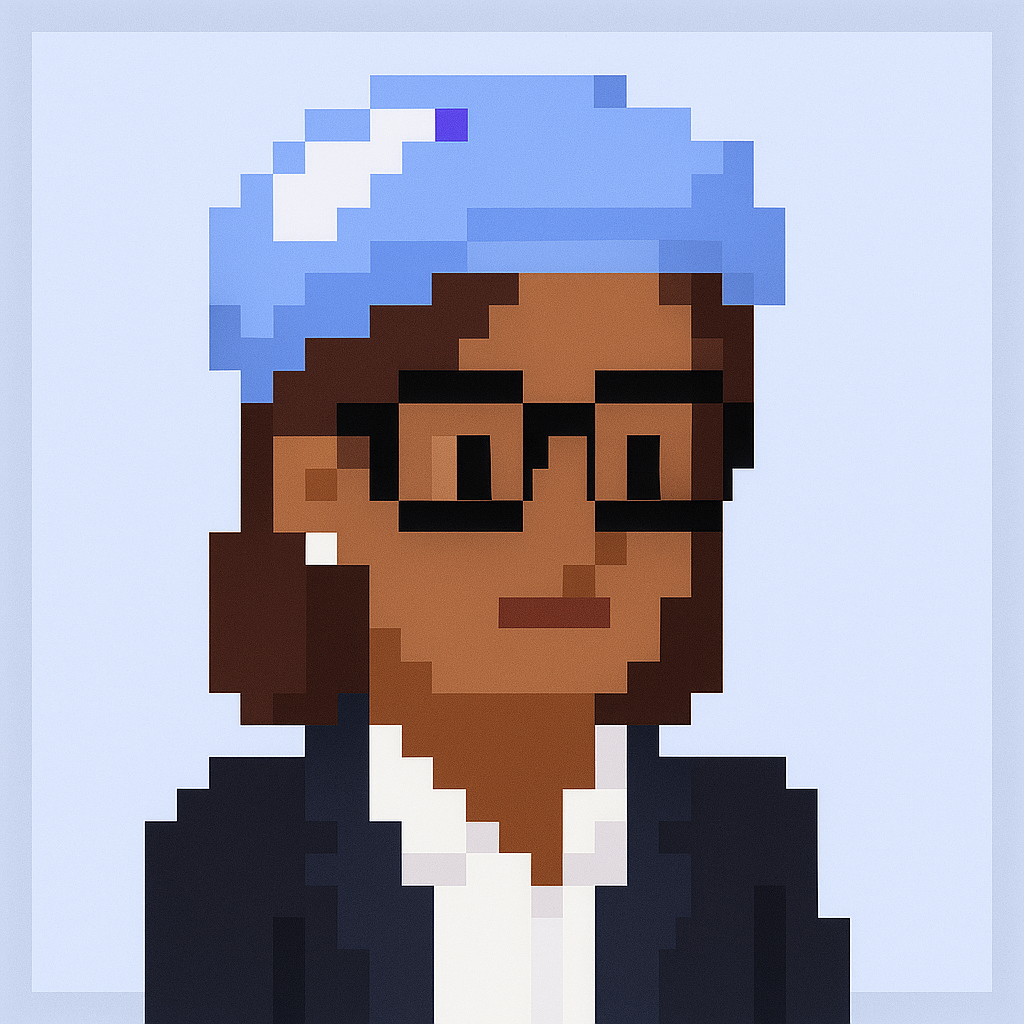 Account planning meeting agent avatar - professional AI assistant for revenue enablement managers with glasses and business attire