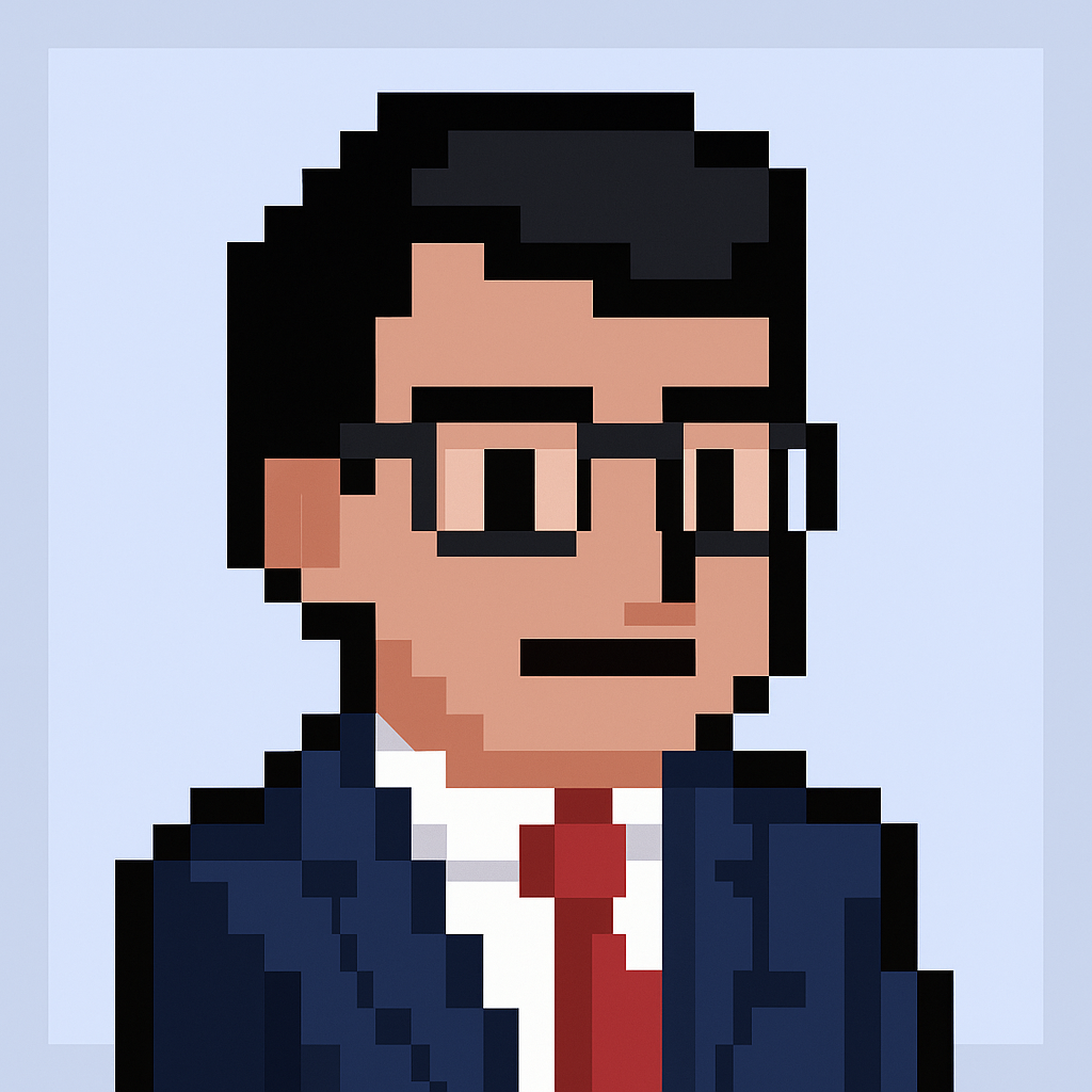 Professional AI agent avatar for account planning strategy meetings - key account manager with glasses in business suit for strategic account management and sales planning