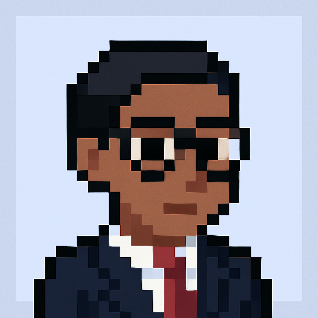 Budget planning meeting agent avatar - professional AI assistant for campaign managers with pixel art style design