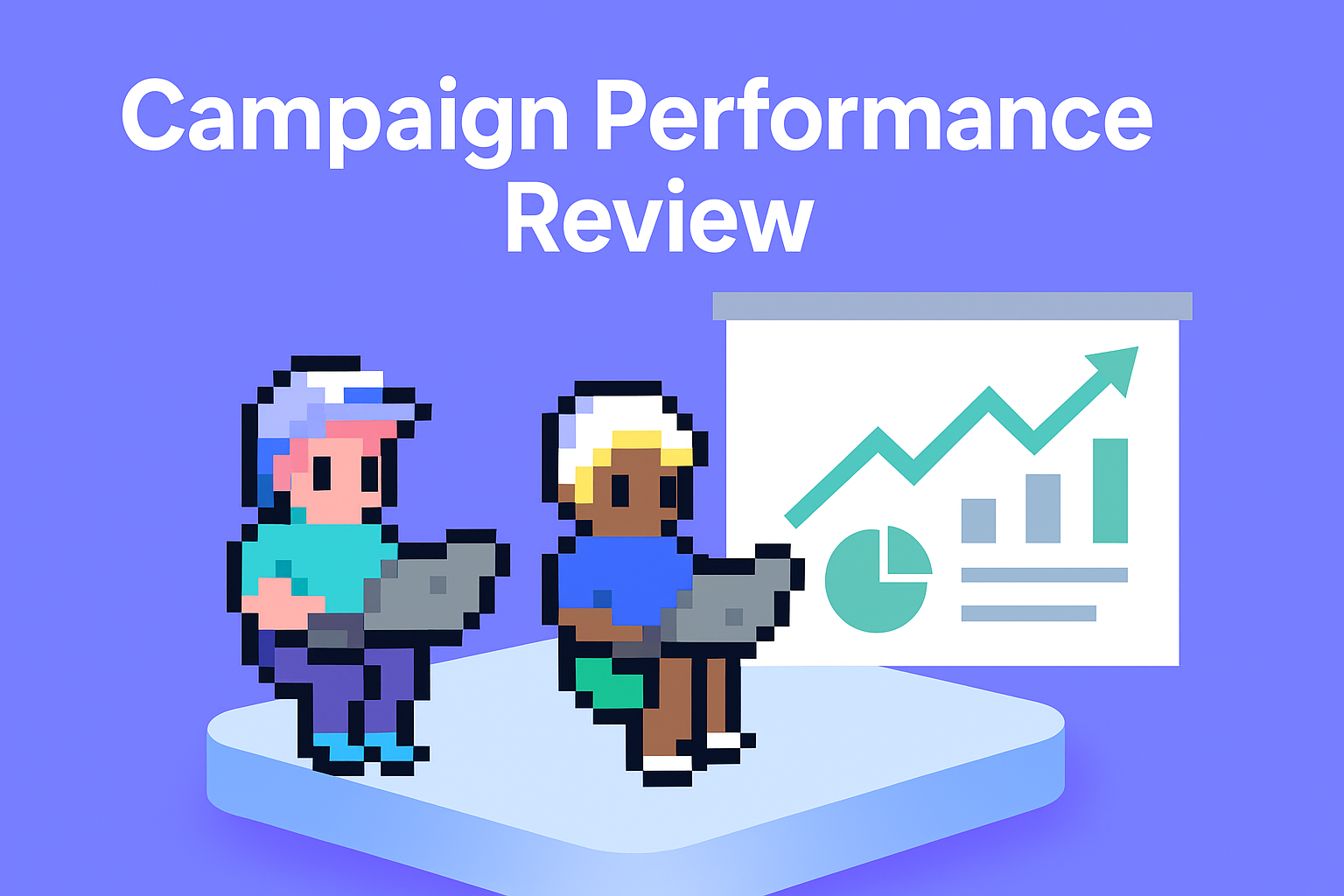 Campaign Performance Review meeting with AI agents analyzing marketing campaign performance data and optimization strategies