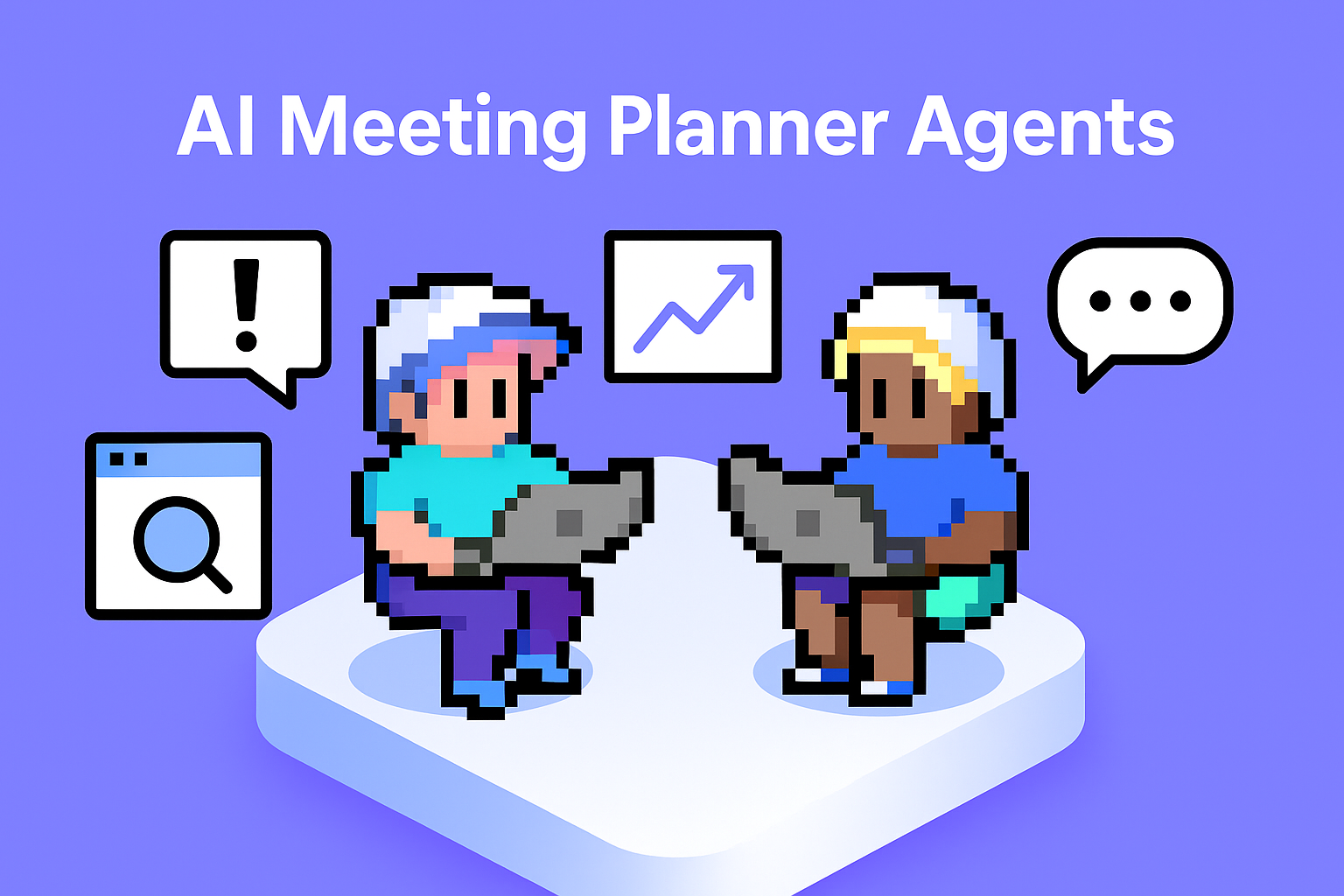 AI Meeting Planner Agents - two professionals using laptops to escalate call management with automated client escalation meeting tools and issue resolution templates