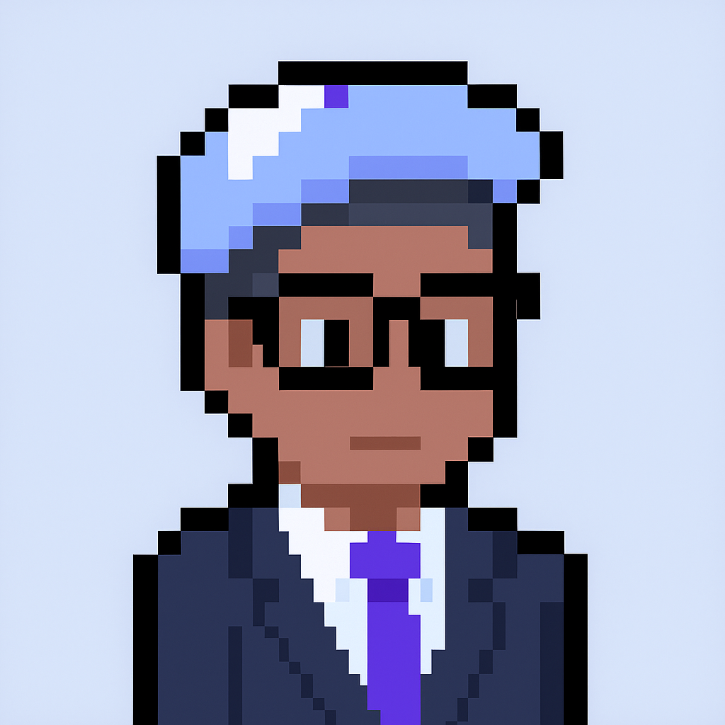 Client onboarding meeting agent avatar - professional AI chatbot support manager with glasses and suit for automated client onboarding
