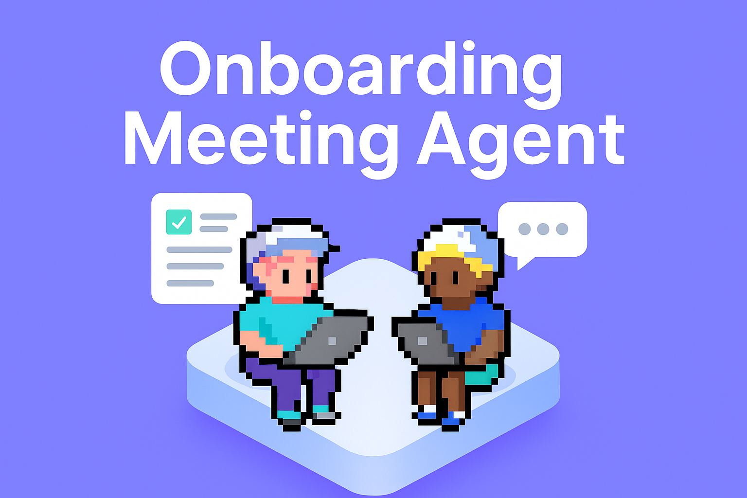 Onboarding Meeting Agent - AI-powered client onboarding process with two professionals using laptops for automated meeting preparation and management