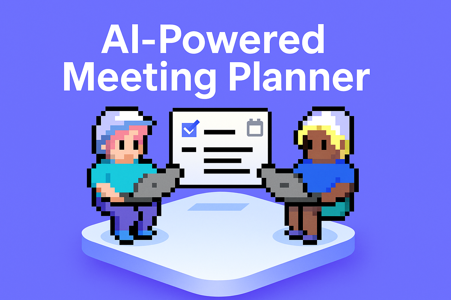 AI-Powered Meeting Planner - two professionals using laptops for client onboarding process with document checklist and calendar scheduling