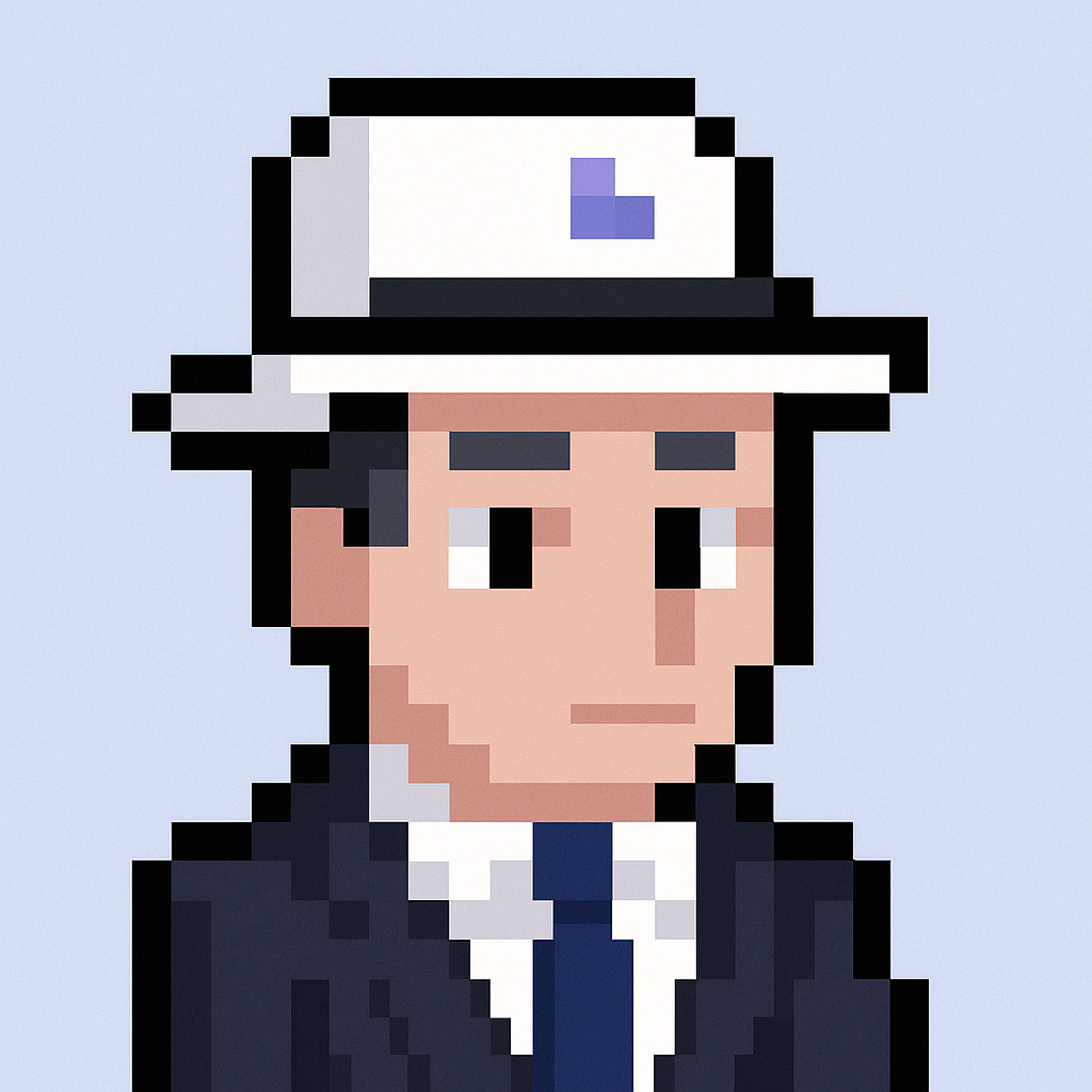Contract renewal negotiation AI agent avatar - professional business operations manager in pixel art style for automated contract analysis and negotiation support