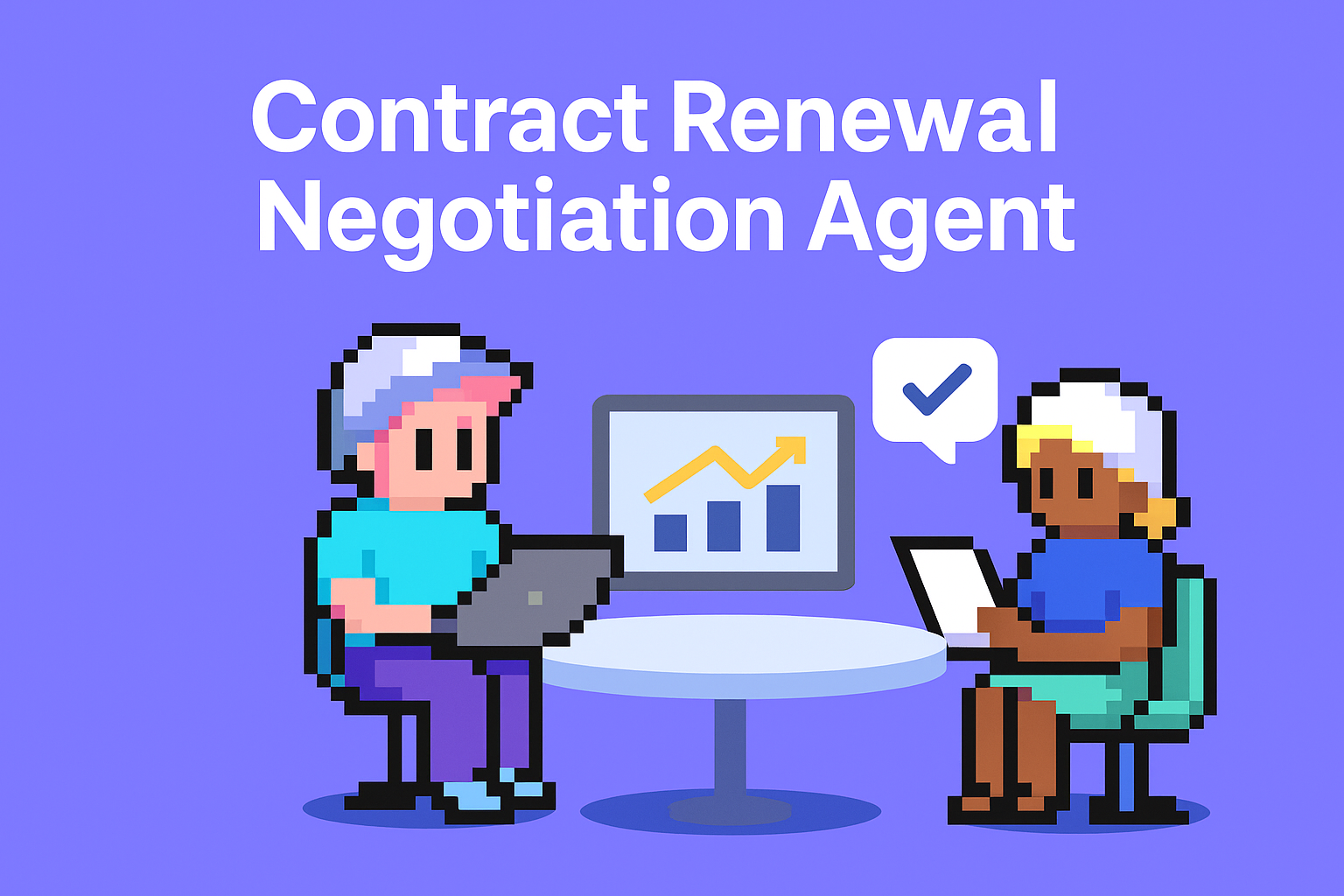 Contract Renewal Negotiation Agent - two professionals collaborating with AI technology and data analytics for key account management