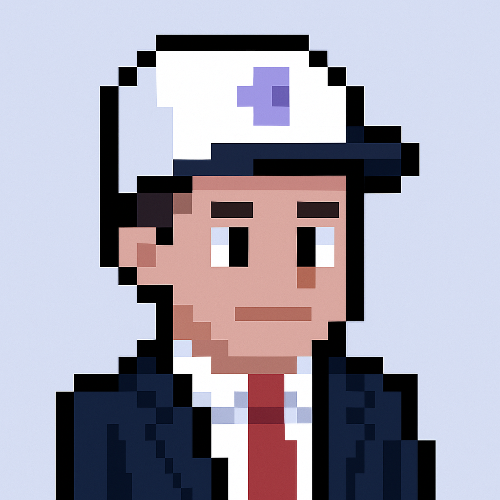 Contract renewal negotiation AI agent avatar - professional key account manager character in business suit with white cap for automated contract negotiations