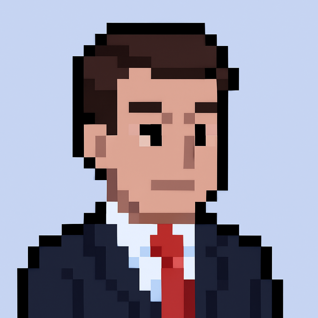 Professional contract negotiation agent avatar in business suit for key account managers and contract renewal specialists