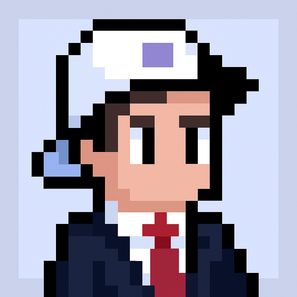 Professional AI agent avatar for contract renewal negotiation - key account manager assistant in business suit with cap
