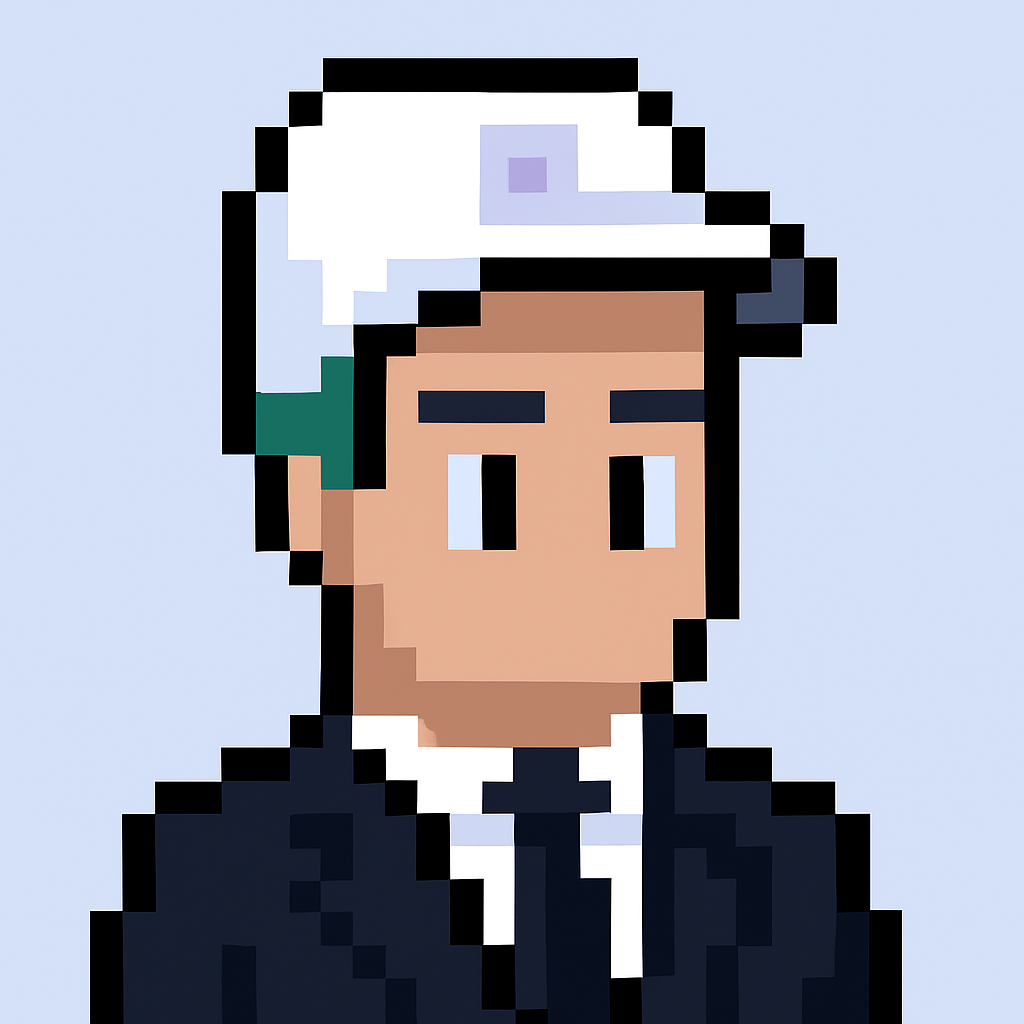Professional AI agent avatar for contract renewal negotiation - pixel art character in business attire representing key account manager expertise